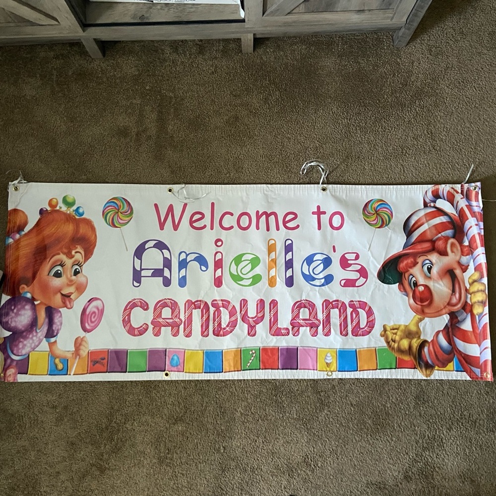 Personalized Candyland themed Birthday Banner